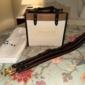 Coach Cream and Brown Messenger Bag